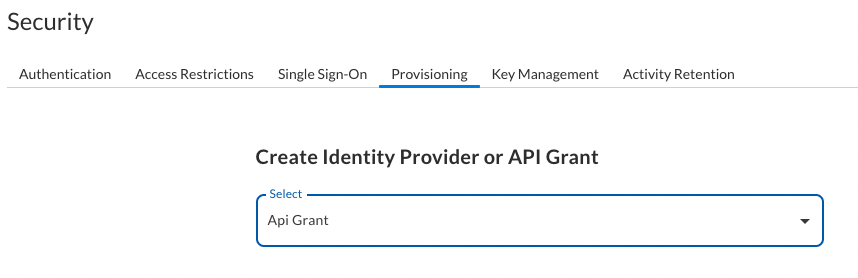 Select API Grant